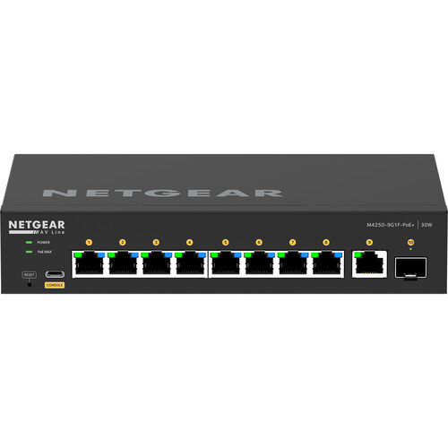 Netgear AV Line M4250 GSM4210PD-100NAS 8-Port Gigabit PoE+ Compliant Managed AV Switch with SFP (110W)