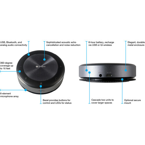 Atlona Captivate AT-CAP-SP100 Speakerphone with USB, Bluetooth & Analog Connectivity