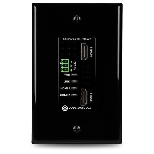 Atlona AT-HDVS-210H-TX-WP 4K UHD 2x1 HDBaseT Wall Plate Switcher with Dual HDMI Inputs