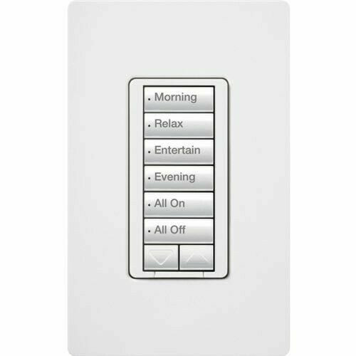 Lutron RRD-H6BRL-WH RadioRA 2 Wireless Dual Group with 2 Raise and Wall-Mounted Lower Keypad White 120V Lutron RRD-H6BRL-WH RadioRA 2 Wireless Dual Group with 2 Raise and Wall-Mounted Lower Keypad White 120V