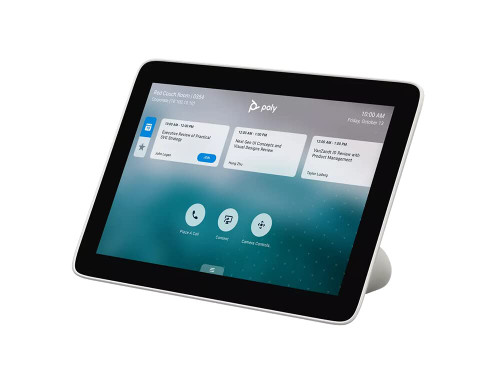 Poly TC8 Touch Controller 8-inch screen on a conference table side