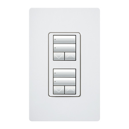 Lutron RRD-W2RLD-WH RadioRA 2 seeTouch Wall Mount Designer Keypad, Dual Group with Raise and Lower