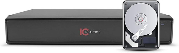 IC Realtime NVR-208NS 8 Channel 1U NVR, Integrated 8 Port POE Switch, Supports 8MP Resolution, 80Mbps Throughput, H.264, HDMI, Up to 6TB (Black)
