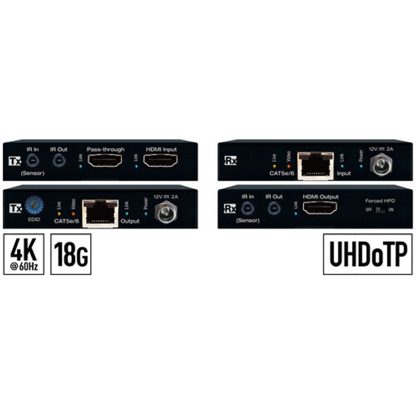 Key Digital 4K/18G HDR HDMI over Single Cat 5e/6 Cable Extender Kit (115')