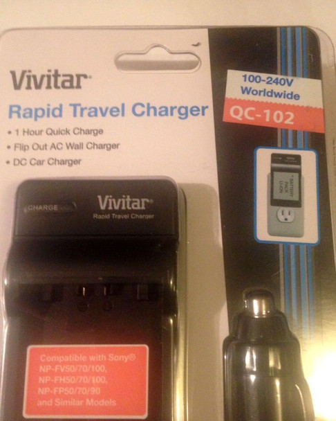 Vivitar 1 Hour Rapid Charger for Sony NP-FV100 Battery