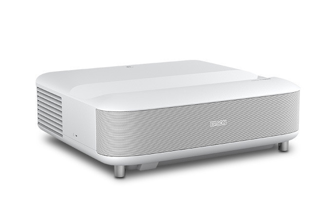 Epson EpiqVision Ultra LS650 Ultra Short Throw 3-Chip 3LCD Smart Streaming Laser Projector, 4K PRO-UHD, HDR, 3,600 Lumens, up to 120", Epson Setting Assistant, Android TV, Sound by Yamaha - White