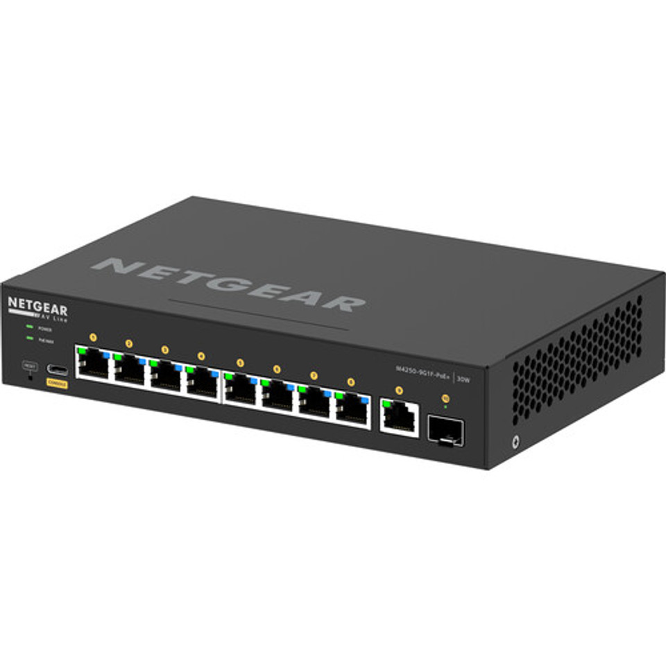 Netgear AV Line M4250 GSM4210PD-100NAS 8-Port Gigabit PoE+ Compliant Managed AV Switch with SFP (110W)