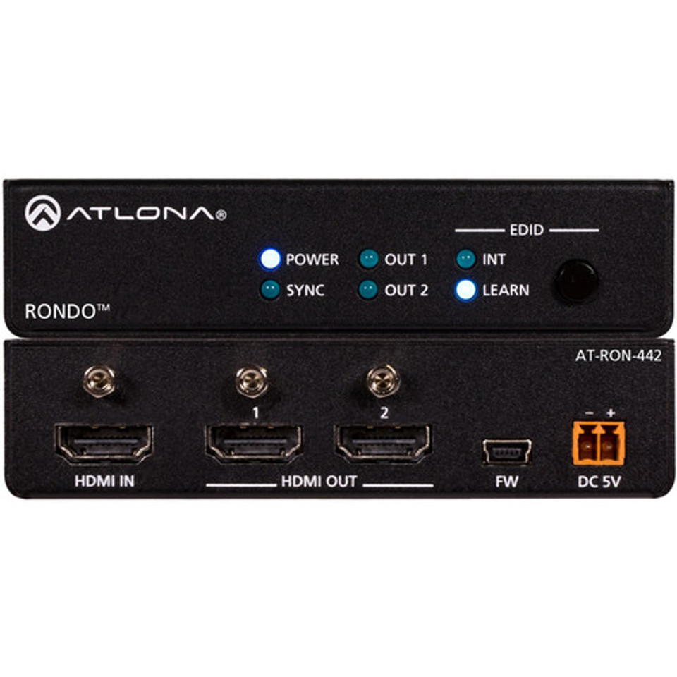Atlona AT-RON-442 Rondo 442 4K/HDR 1x2 HDMI Distribution Amplifier Atlona AT-RON-442 Rondo 442 4K/HDR 1x2 HDMI Distribution Amplifier