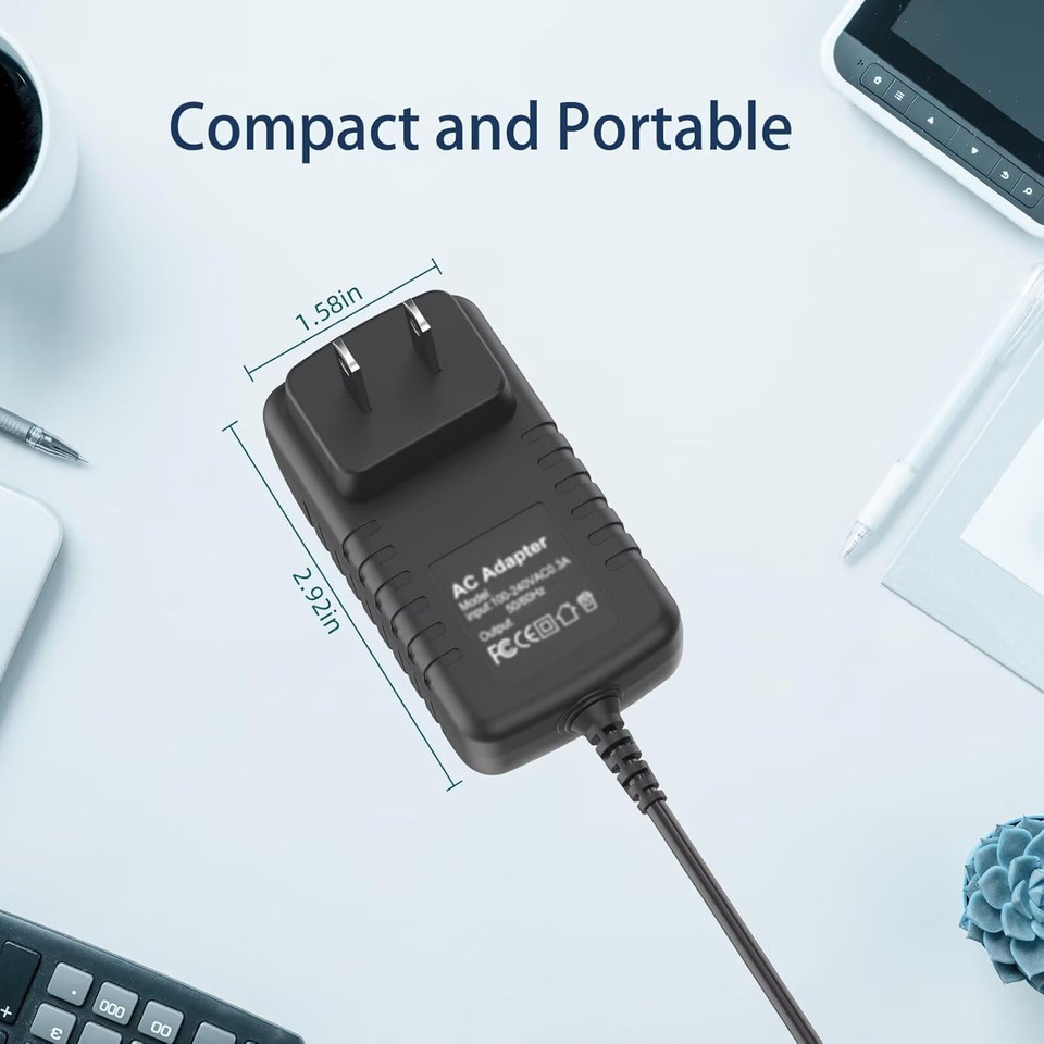 Close-up of the label showing Input: 100-240V and Output: 12V 2A specifications.