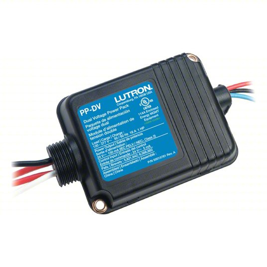 LUTRON Power Pack: LOS C/LOS W, Fluorescent/Halogen, Incandescent/LED, Hard Wired, 120 to 277V AC