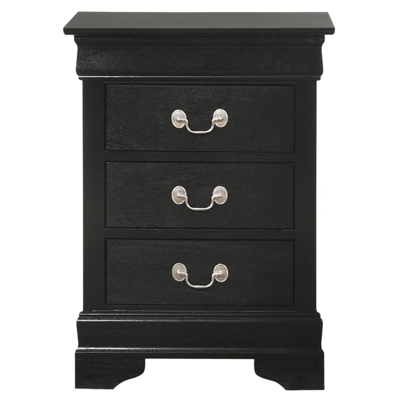 Glory Furniture Louis Phillipe Black Full Sleigh 2pc Bedroom Set with Three  Drawer Nightstand - Miko Decor