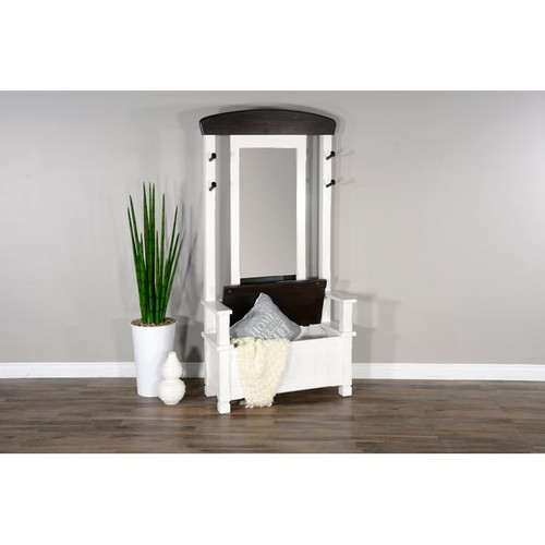 Sunny Designs Carriage House White Dark Brown Hall Tree
