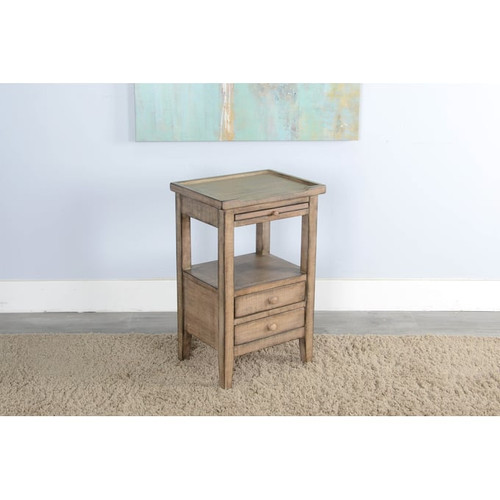 Purity Craft Selena Beach Pebble Side Tables with Pull Out Tray