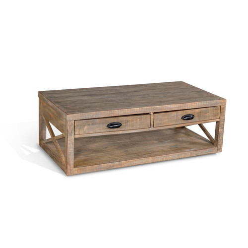Purity Craft Eulalia Weathered Brown Wood Cocktail Table