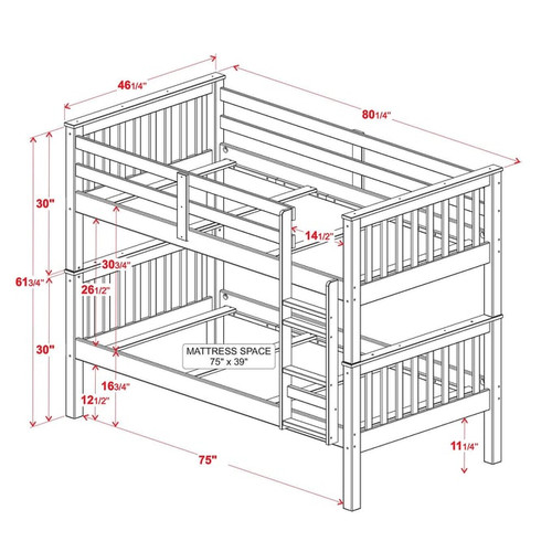 Palace Imports Mission White Bunk Beds