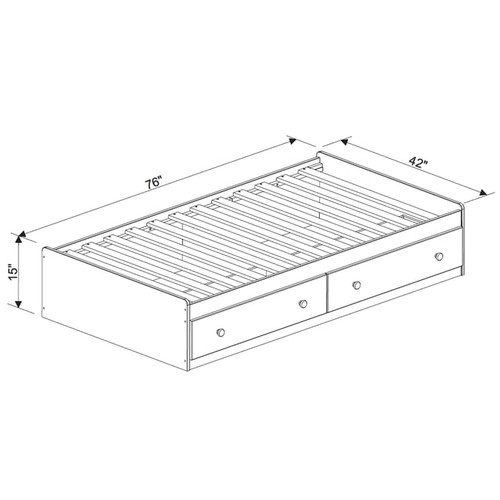 Palace Imports Kansas White Twin Mates Beds