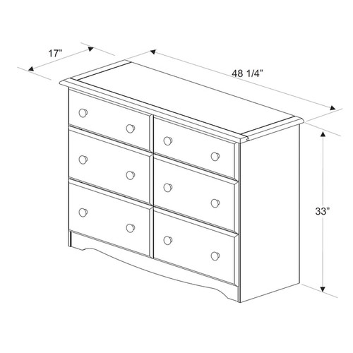 Palace Imports White Solid Wood Double Dressers