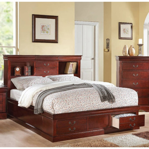 Acme Furniture Louis Philippe III Cherry Storage Beds