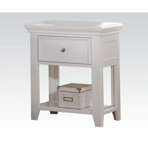 Acme Furniture Lacey White 1 Drawer Nightstand