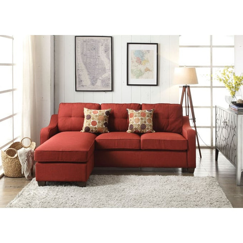 Acme Furniture Cleavon II Red Reversible Sectional