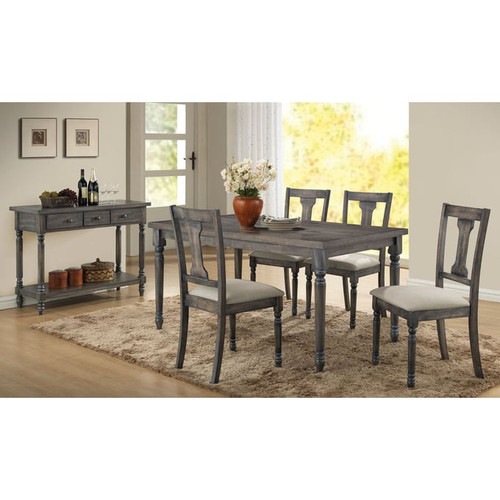 Acme Furniture Wallace Weathered Gray Dining Table