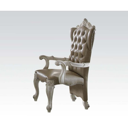 2 Acme Furniture Versailles Vintage Bone White Arm Chairs