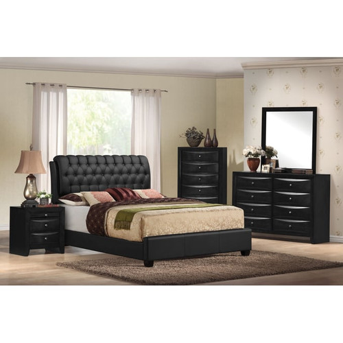 Acme Furniture Ireland II Black Tufted Beds