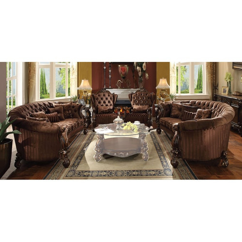 Acme Furniture Versailles Brown Chairs with Pillow