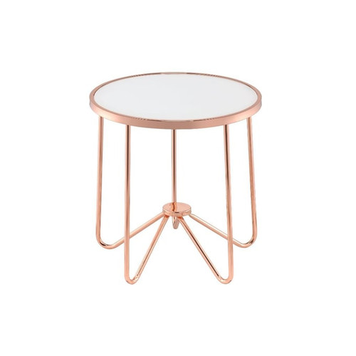 Acme Furniture Alivia Rose Gold Frosted Glass End Table