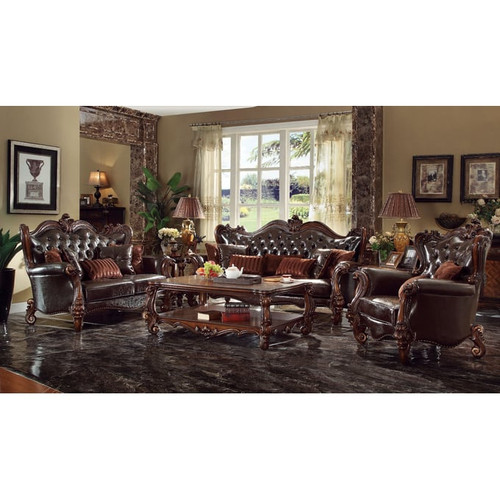 Acme Furniture Versailles Dark Brown Cherry Oak Sofa