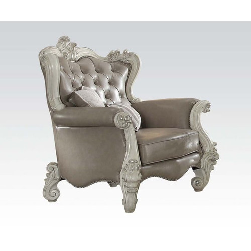 Acme Furniture Versailles Vintage Gray Bone White Chair