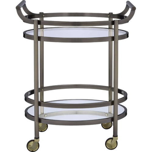 Acme Furniture Lakelyn Bronze Clear Serving Carts