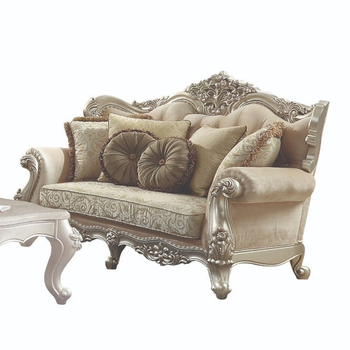 Acme Furniture Bently Champagne Five Pillows Loveseat