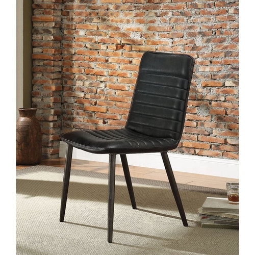 2 Acme Furniture Hosmer Antique Black Side Chairs