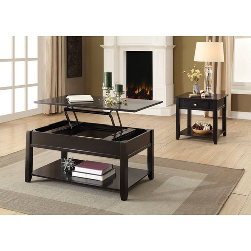 Acme Furniture Malachi Black Coffee Table with Lift Top