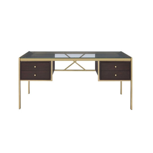 Acme Furniture Yumia Gold Clear Desk