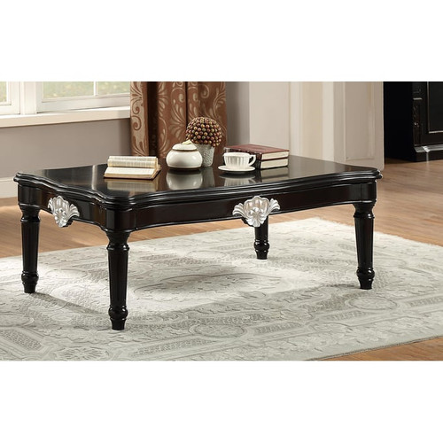 Acme Furniture Ernestine Black Marble Coffee Table