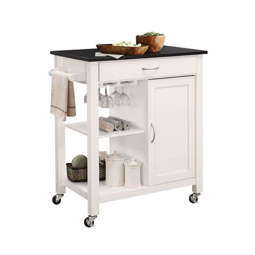 Acme Furniture Ottawa Black White Kitchen Cart