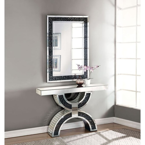 Acme Furniture Nysa Mirrored Modern Console Table