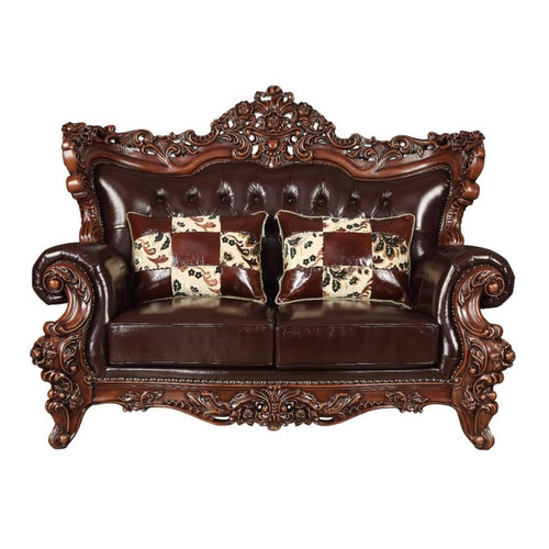 Acme Furniture Forsythia Espresso Walnut Two Pillows Loveseat