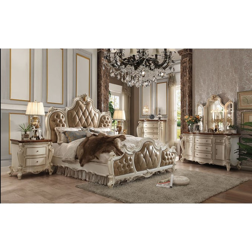 Acme Furniture Picardy PU Antique Pearl Beds