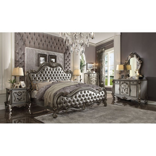 Acme Furniture Versailles II Silver Antique Platinum Beds
