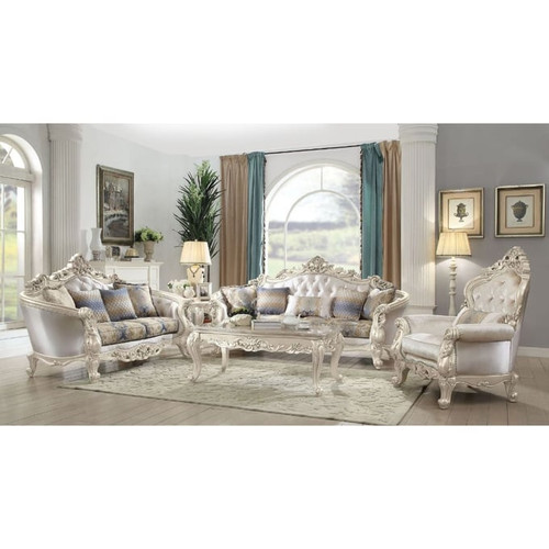 Acme Furniture Gorsedd Golden Ivory Four Pillows Loveseat