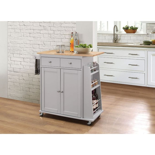 Acme Furniture Tullarick Natural Gray Kitchen Cart