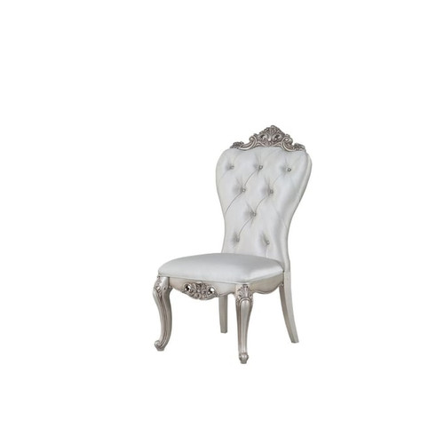 2 Acme Furniture Gorsedd Cream Golden Ivory Side Chairs