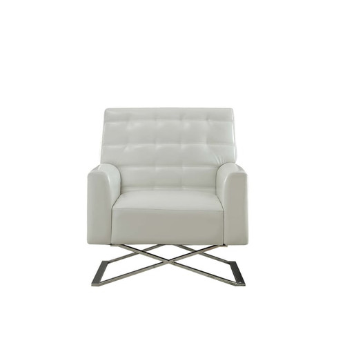 Acme Furniture Rafael White Tufted Back Accent Chair
