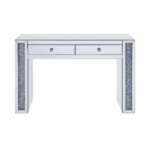 Acme Furniture Noralie Mirrored Faux Diamonds Vanity Desk