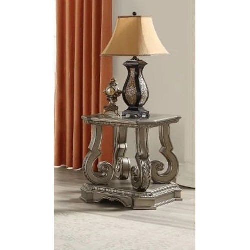Acme Furniture Northville Clear Antique Silver End Table
