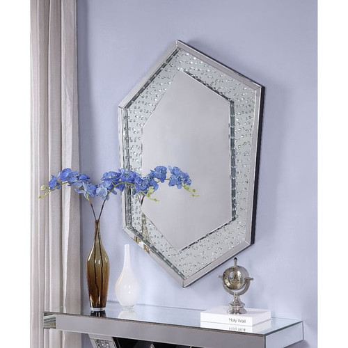 Acme Furniture Nysa Mirrored Clear Wall Mirror