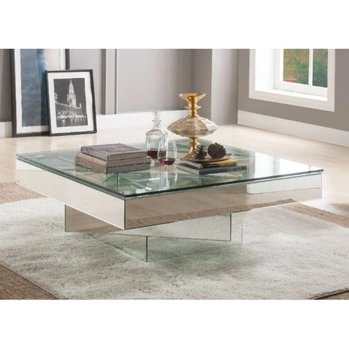 Acme Furniture Dominic Mirrored Square Coffee Table